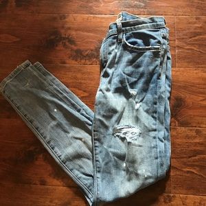 ❤️️Current/Elliott destructed paint splatter jean