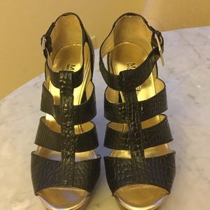 Michael Kors platform black strap heels