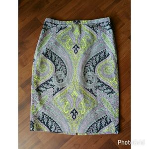 JCREW paisley pencil skirt