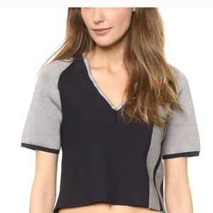 Rag & bone double knot black & silver crop top xs