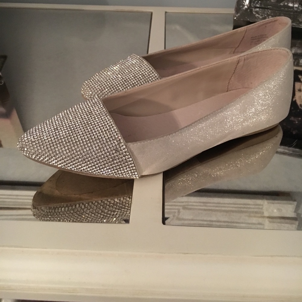Rhinestone toed flats