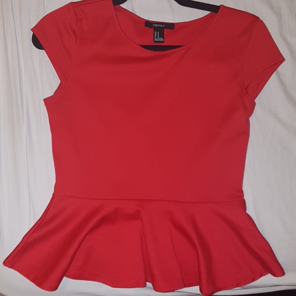 Red peplum top from forever 21