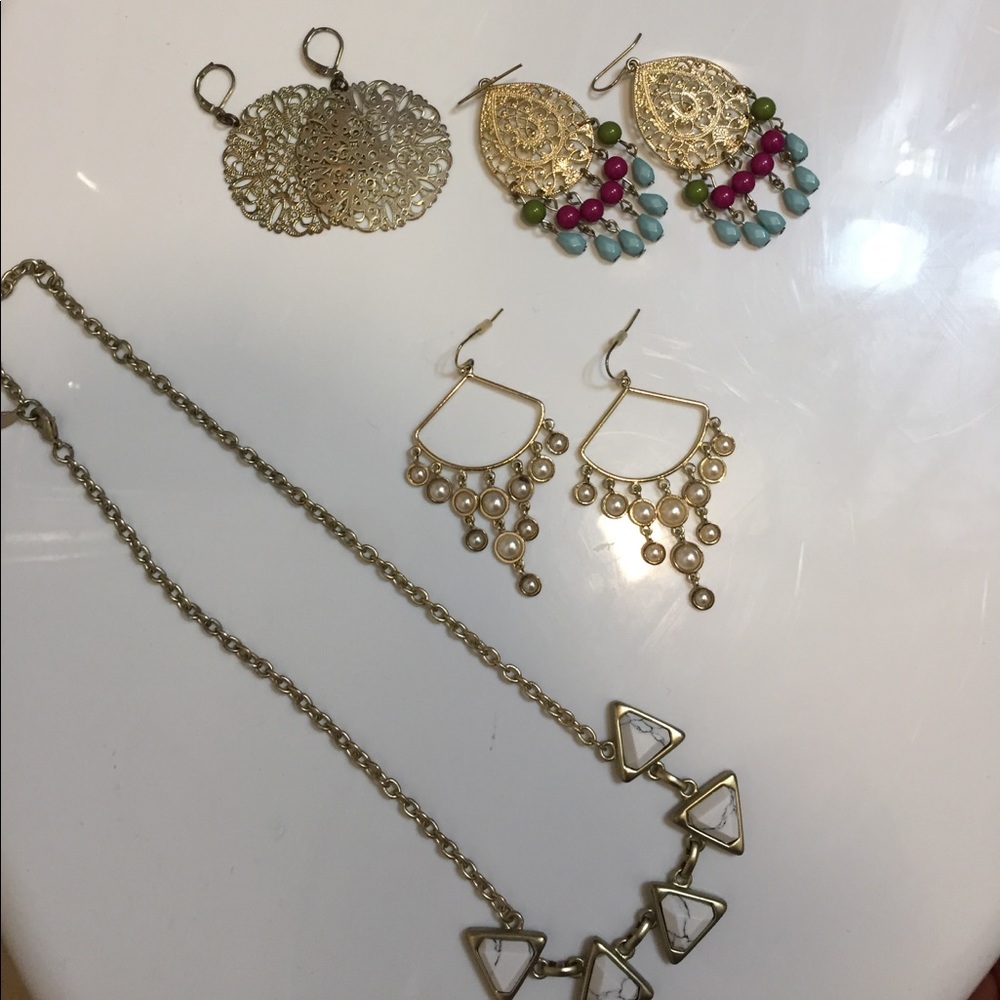 Loft necklace and earrings