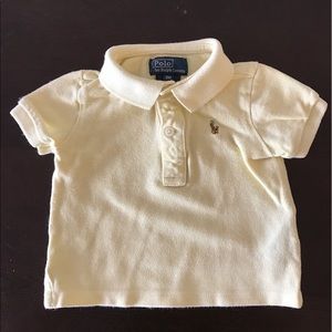 Ralph Lauren polo in pastel yellow, size 9 months.