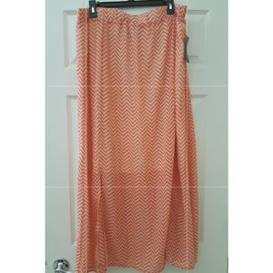 NEW Chevron Print Sheer Skirt Sz 3x Robert Louis