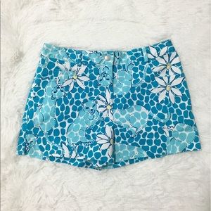 Lilly Pulitzer bright blue leopard shorts sz 4