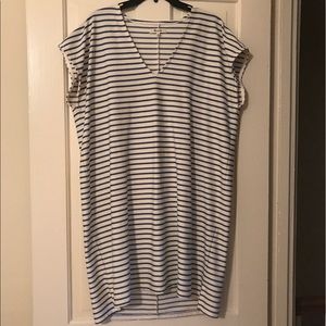 Madewell shift dress Sz XL blue/white