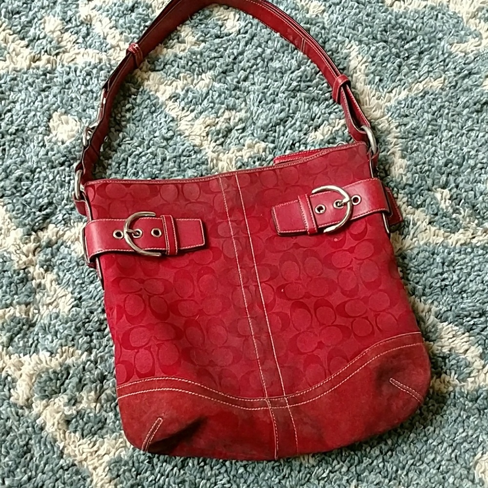 Red coach bag