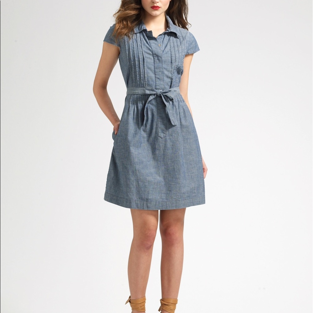 Tory Burch Denim Chambray Shirt Dress Size 0