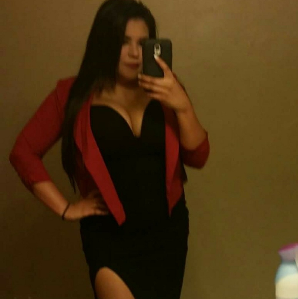 Little black dress with red blazer