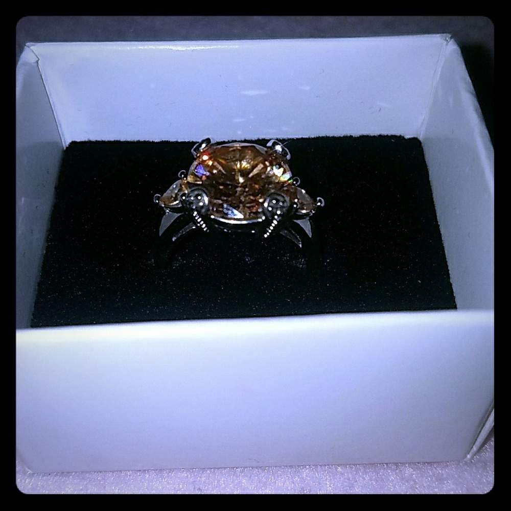 Canary color Sterling silver ring