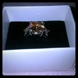 Canary color Sterling silver ring