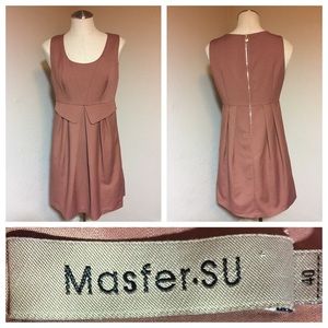 Taupe Work Dress Sz S40 Japanese Masfersu Designer