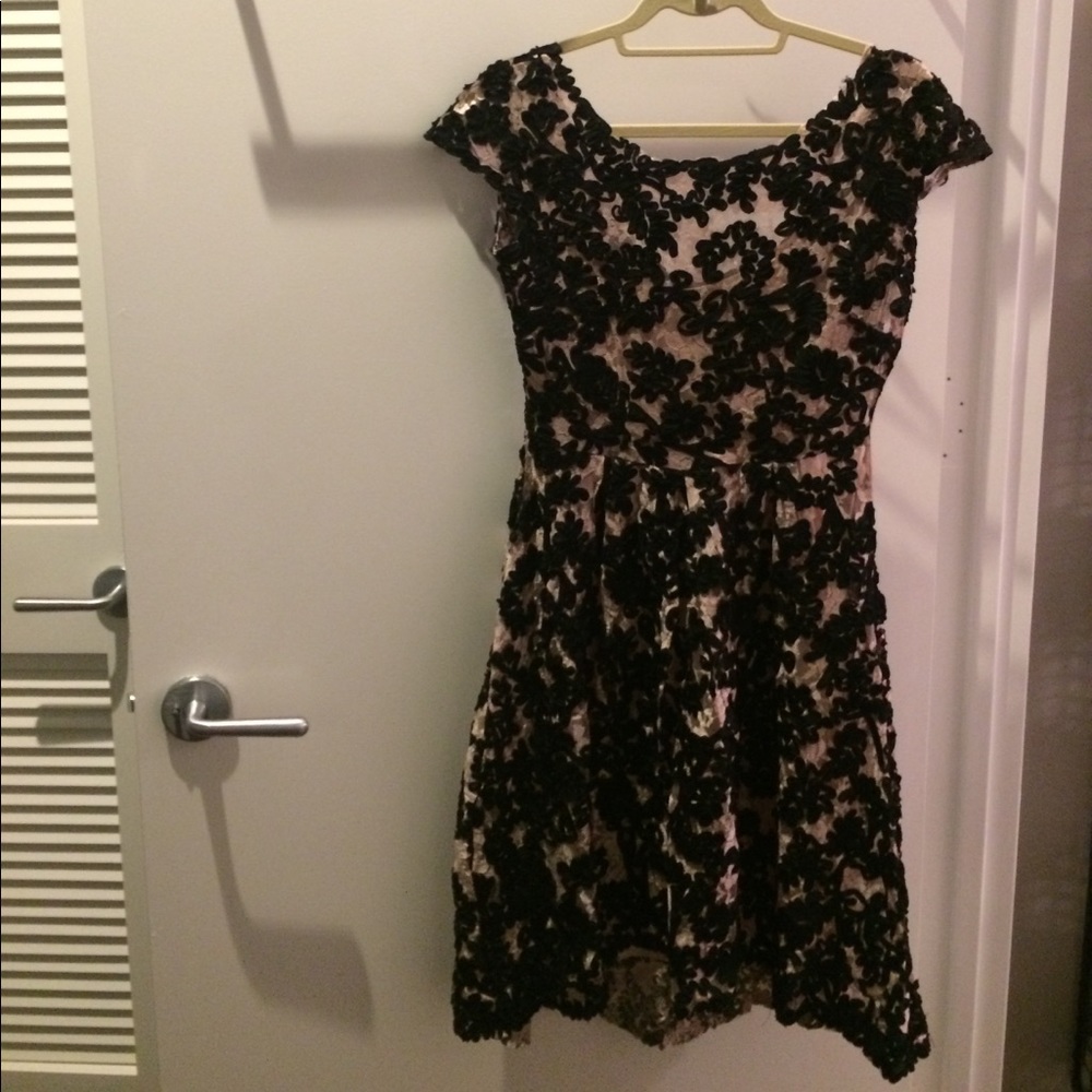 Beautiful Anthropologie Appliqués fabric dress.