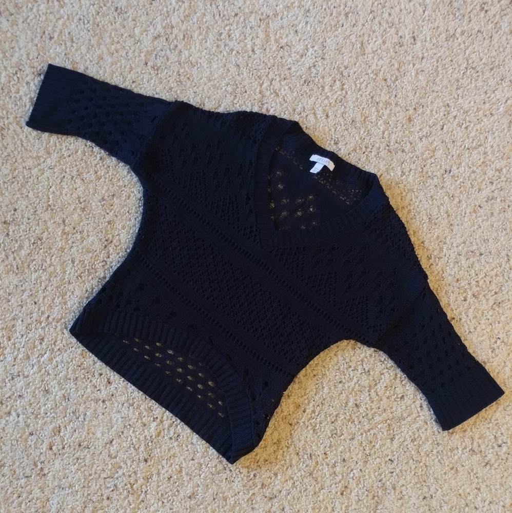 Worn Once - Navy Blue knit - high low - sweater