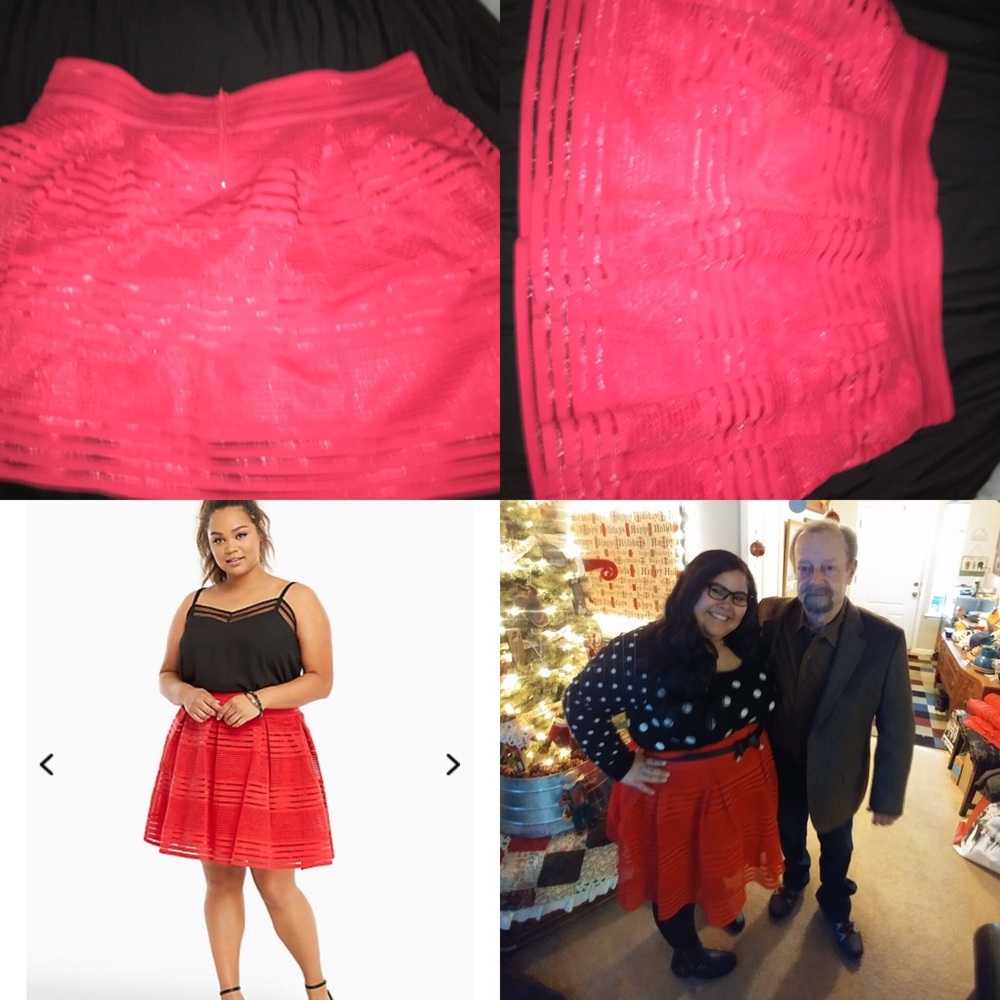 Torrid Red Full Skirt Size 3