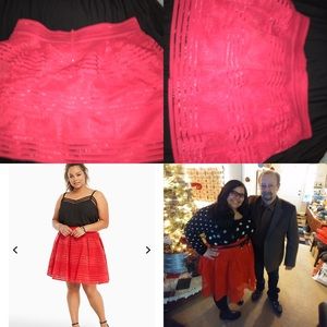 Torrid Red Full Skirt Size 3