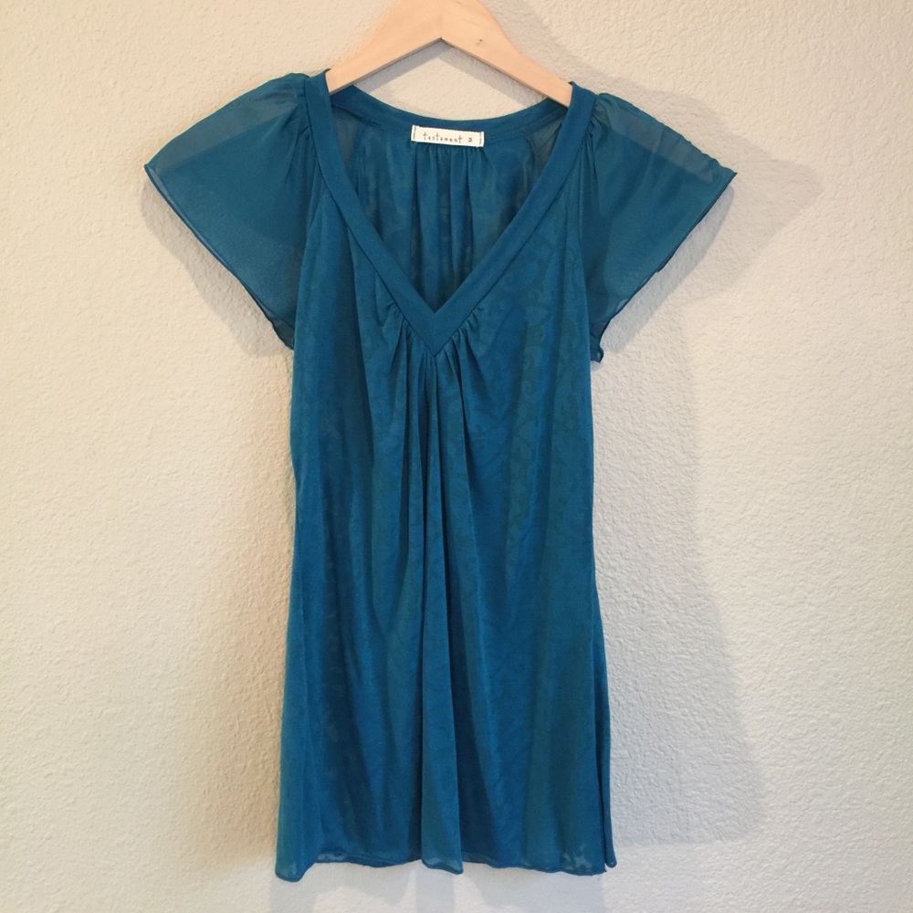 Testament Flutter-Sleeve V-Neck Shirt