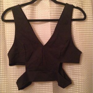 Ponte Cut-Out Crop Top
