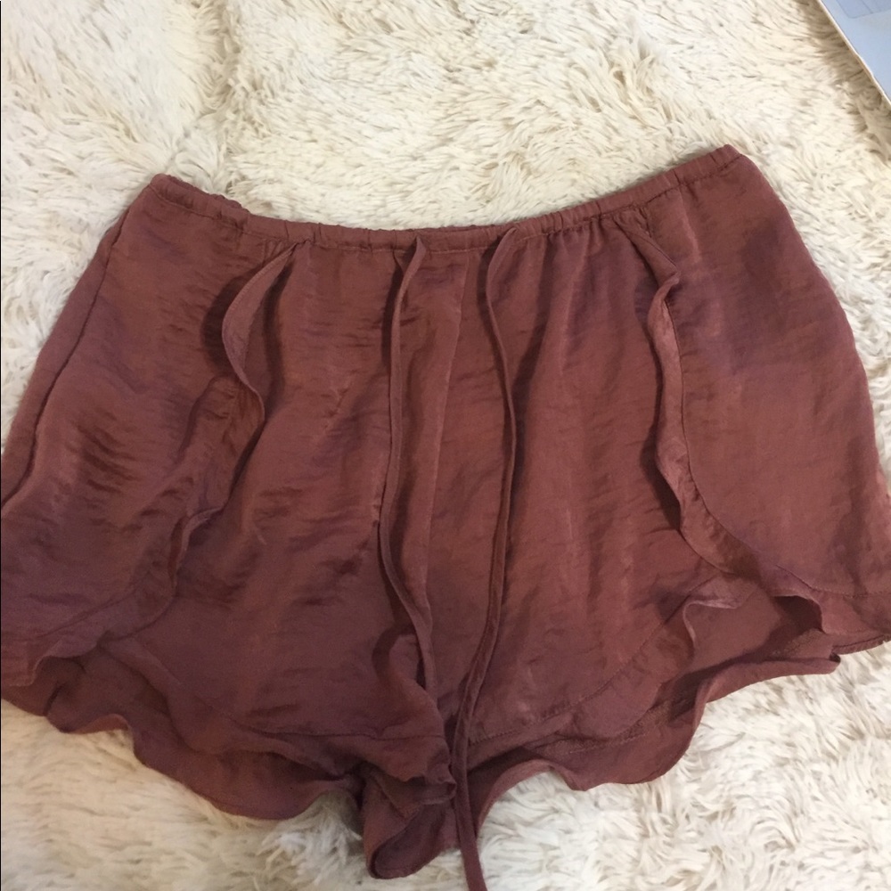 High waisted silk shorts