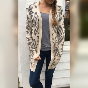 Aztec print cardigan