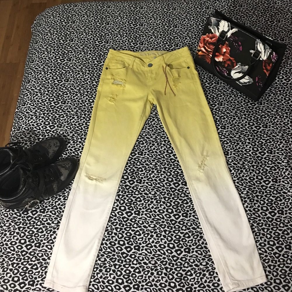 Ripped tie dyed pants