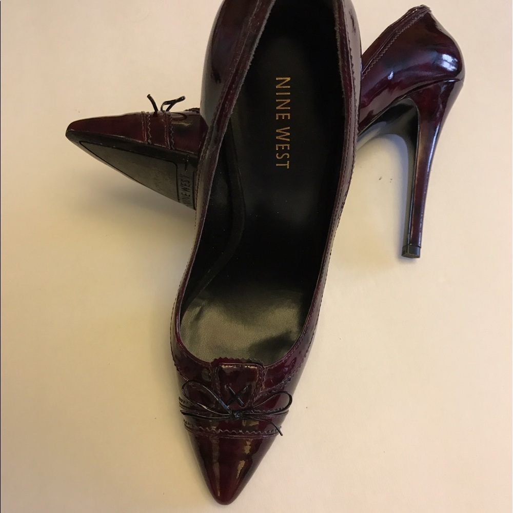 Nine West Patent Merlot Heels 👠