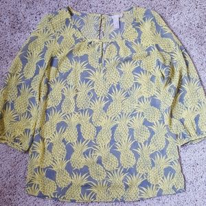 Banana Republic Pinapple Smock Blouse