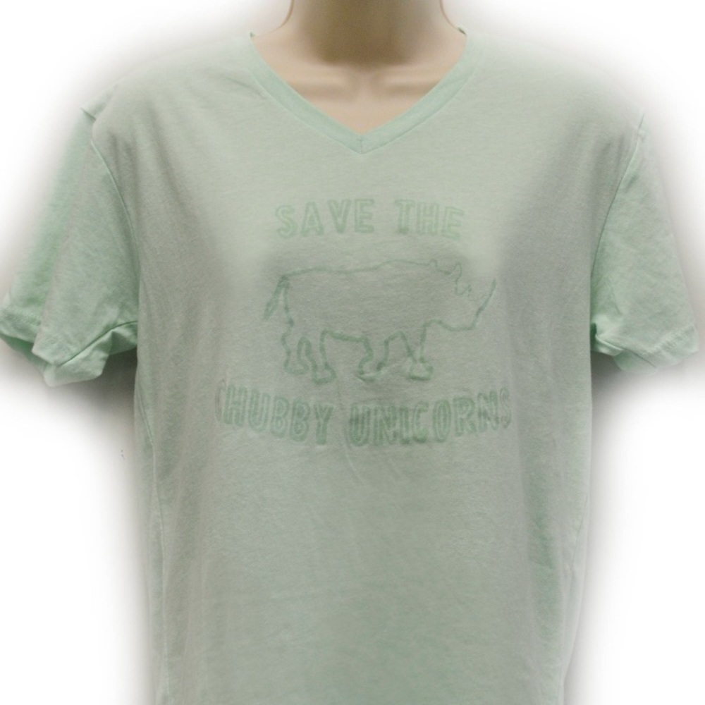 Save the Chubby Unicorns V Neck Tee