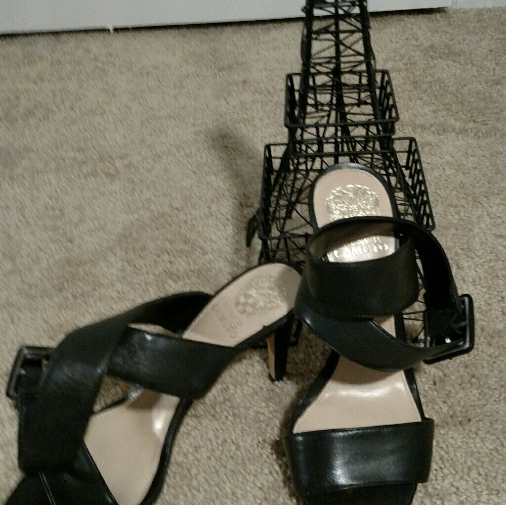 Black Leather Strappy Sandals