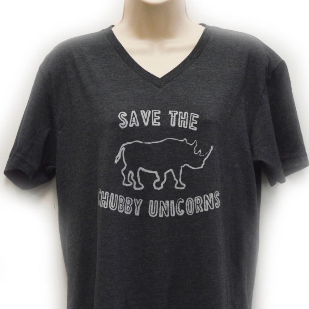 Save the Chubby Unicorns V Neck Tee