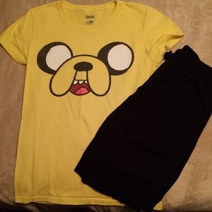 ADVENTURE TIME TEE - BLACK SHORTS