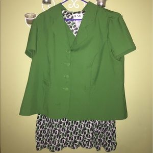 KSI brand women's skirt and jacket set.