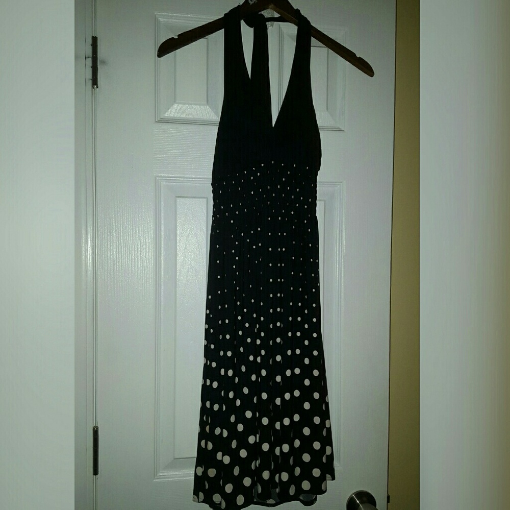 Black and White Halter Dress