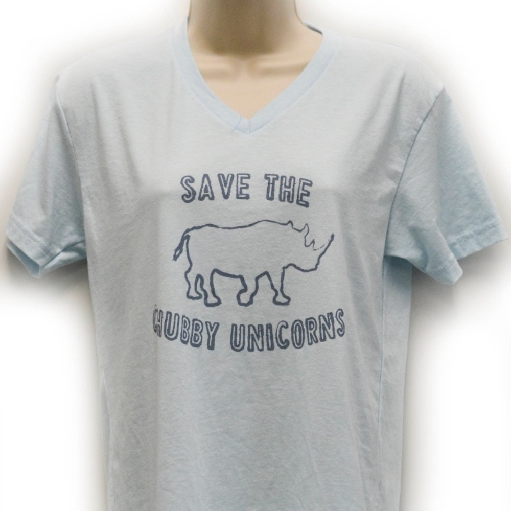 Save the Chubby Unicorns V Neck Tee