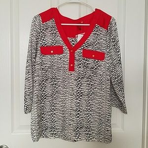 Patterned 5|48 silk popover top