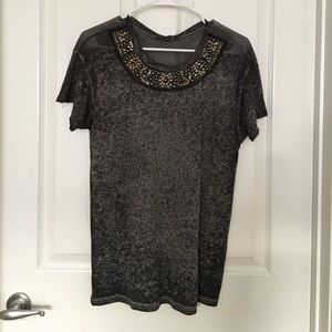 Truly Madly Deeply tee with embellished neckline