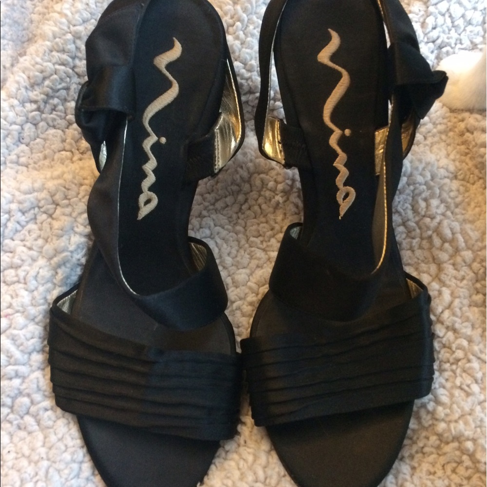 Black Open Toed Dressy Heels