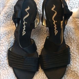 Black Open Toed Dressy Heels