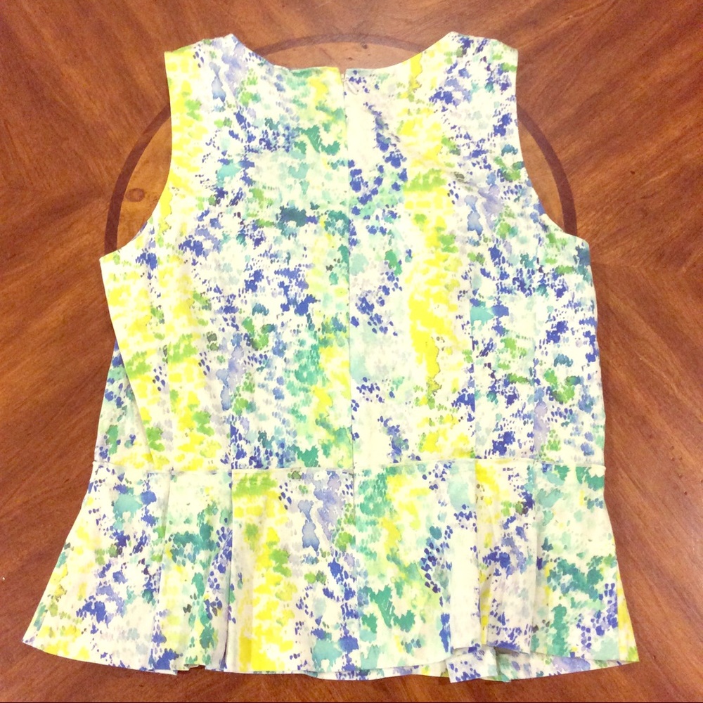 Ann Taylor Back Zip Tank Blouse Floral Women's 8