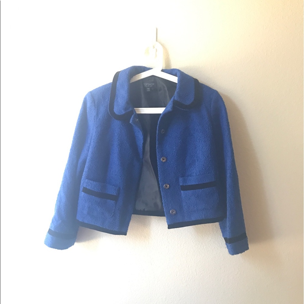 Topshop crop tweed jacket