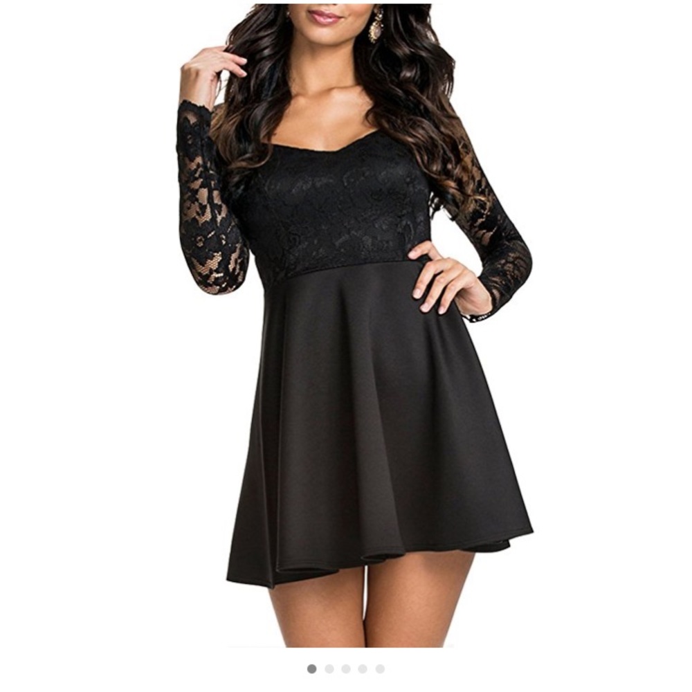 Women's lace bodice skater dress