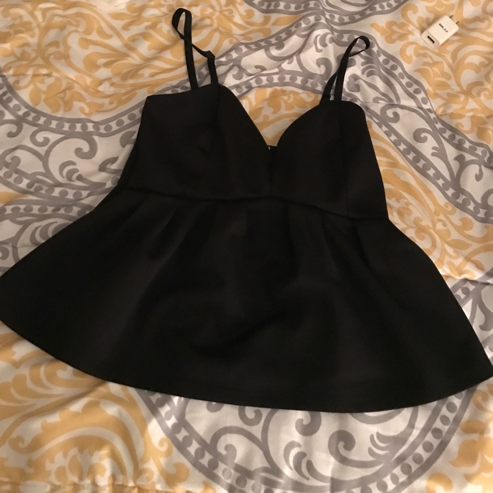 Arden B Black Peplum Top