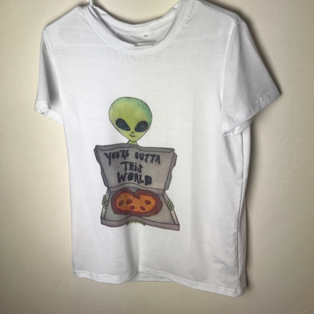 ALIEN PIZZA T SHIRT