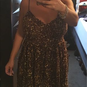 Very cute animal print backless dress