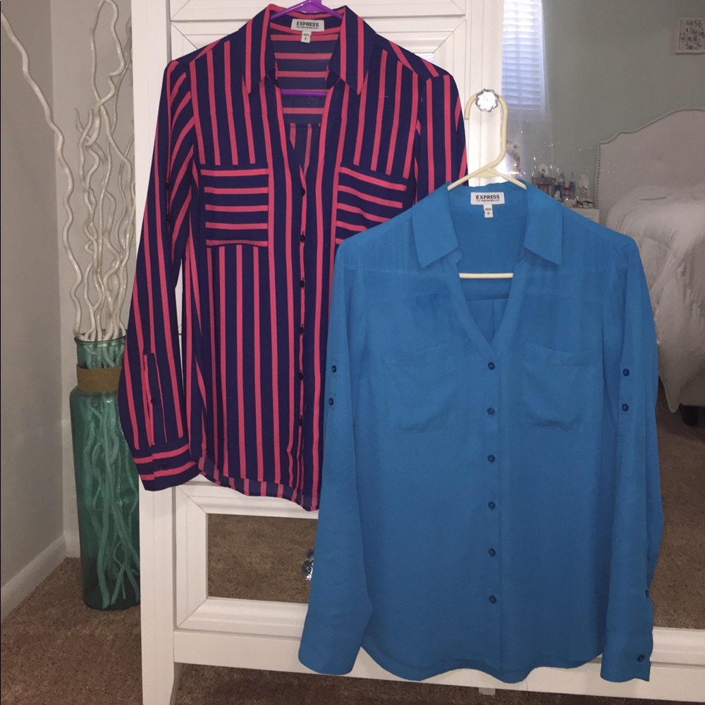 2 Express Button Down Blouses- Both Size- S - image 2