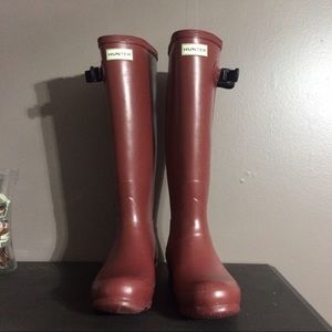 Brick Red Women Hunter Boots Norris Field - US 9
