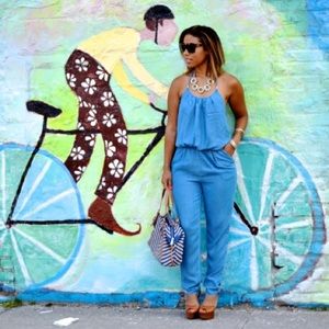 Zara chambray jumpsuit