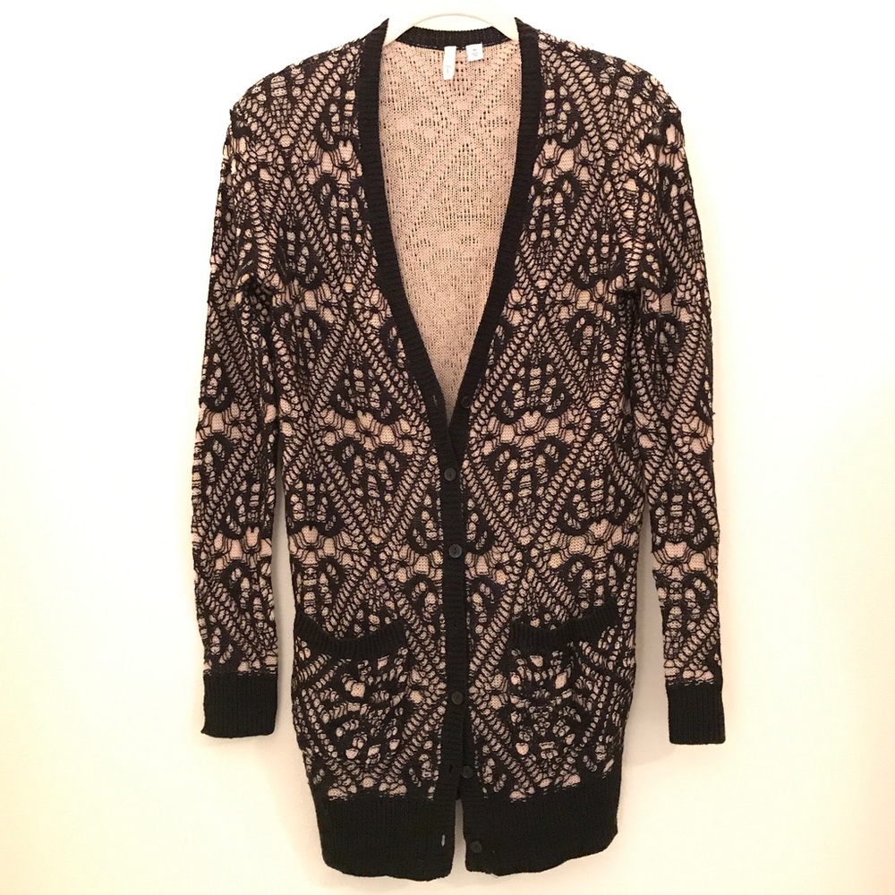 Frenchi Crochet-Overlay Cardi,