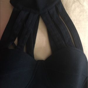 Strapped black sleeves top